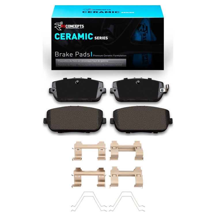 Ceramic Brake Pads & Hardware Kit, Fits Select Fits Multiple Makes/Models, Position: Rear