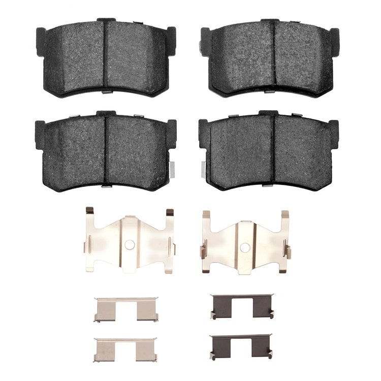 Ceramic Brake Pads & Hardware Kit, 1994-1998 Kia/Hyundai/Genesis, Position: Rear