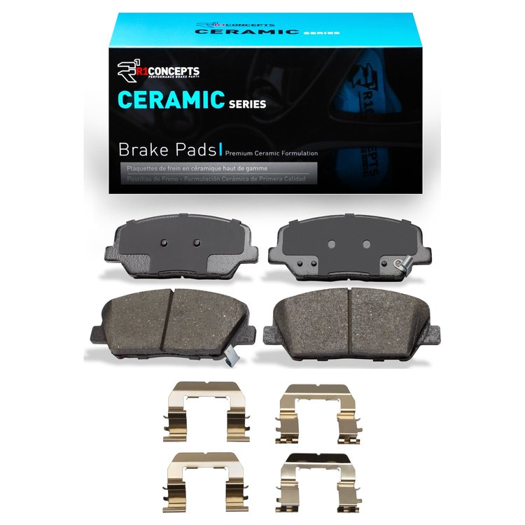Ceramic Brake Pads & Hardware Kit, 2010-2016 Kia/Hyundai/Genesis, Position: Front