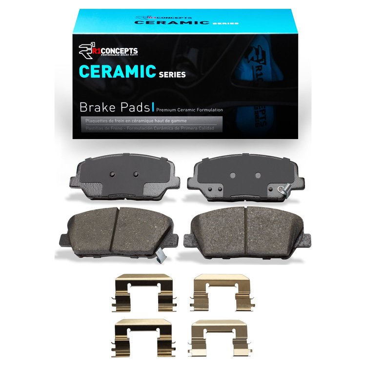Ceramic Brake Pads & Hardware Kit, 2013-2015 Kia/Hyundai/Genesis, Position: Front
