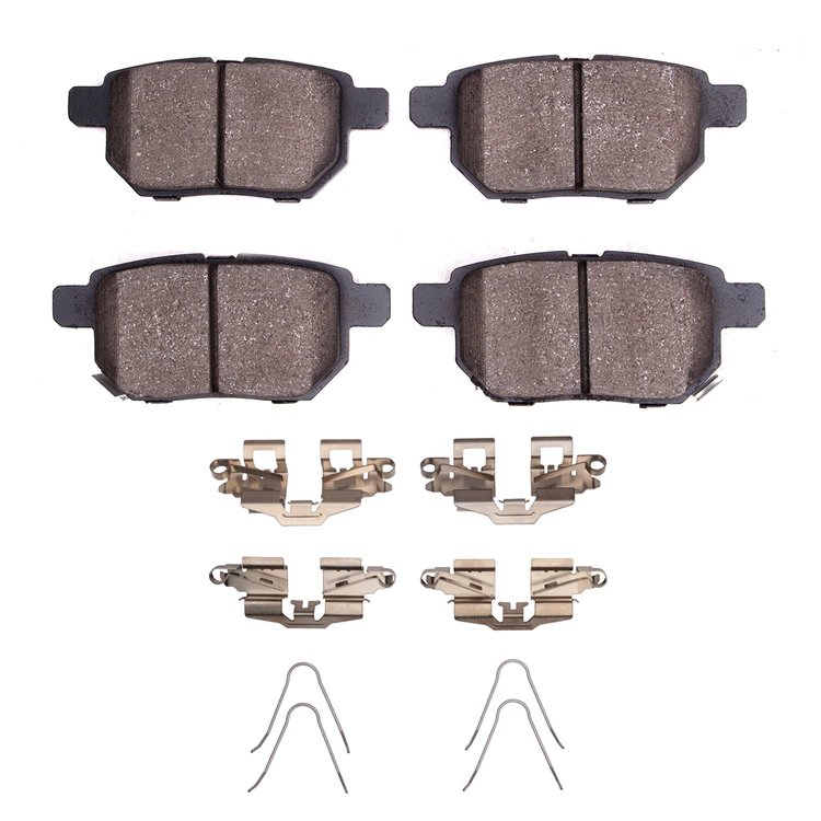 Ceramic Brake Pads & Hardware Kit, Fits Select Fits Multiple Makes/Models, Position: Rear