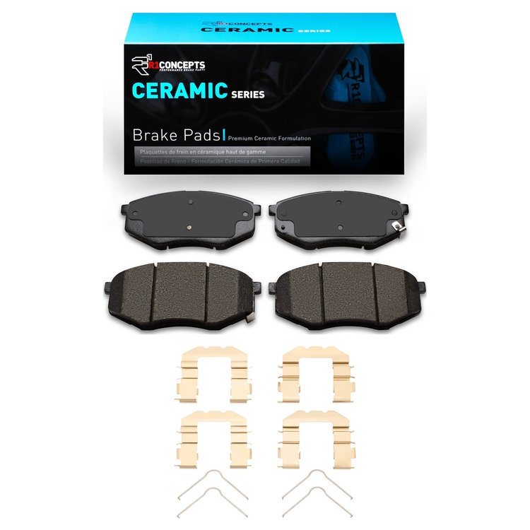 Ceramic Brake Pads & Hardware Kit, 2010-2011 Kia/Hyundai/Genesis, Position: Front