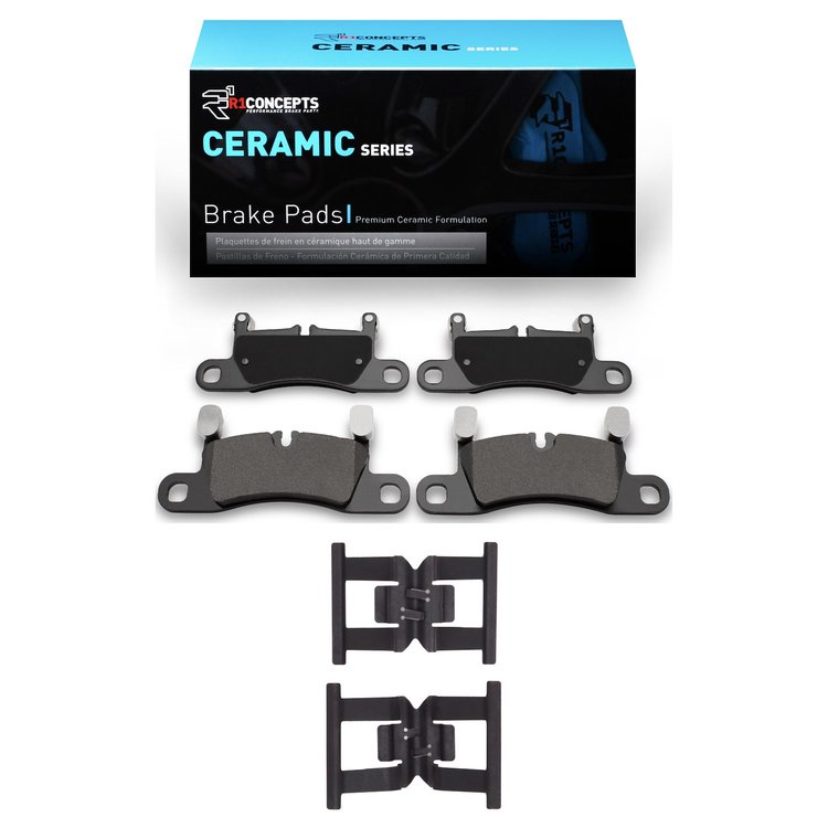 Ceramic Brake Pads & Hardware Kit, 2011-2018 Audi/Porsche/Volkswagen, Position: Rear