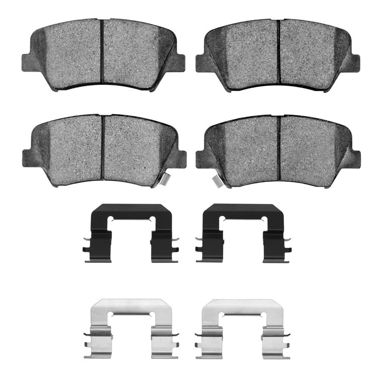 Ceramic Brake Pads & Hardware Kit, 2012-2016 Kia/Hyundai/Genesis, Position: Front