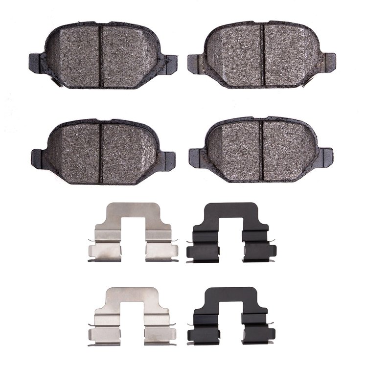 Ceramic Brake Pads & Hardware Kit, 2009-2019 Mopar, Position: Rear