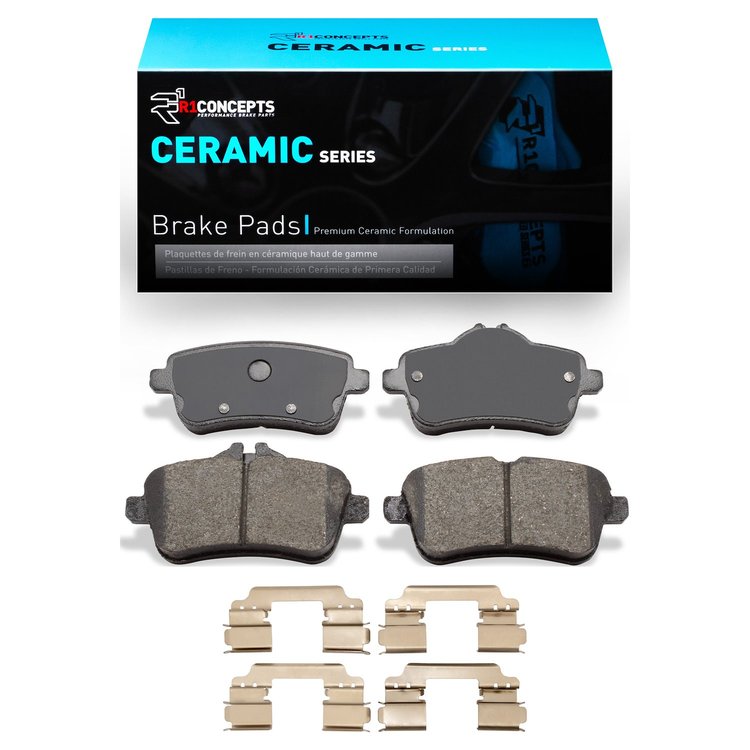 Ceramic Brake Pads & Hardware Kit, 2012-2020 Mercedes-Benz, Position: Rear