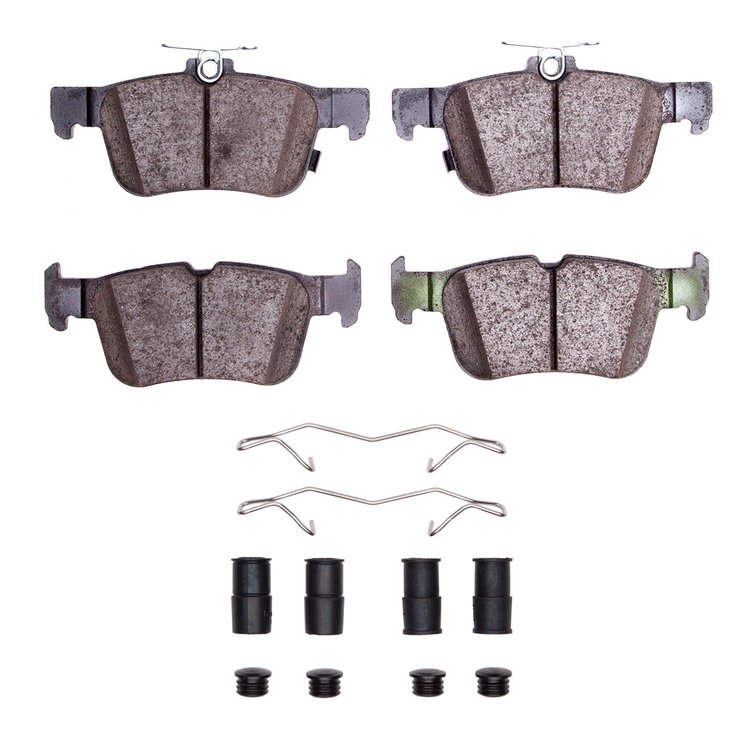 Ceramic Brake Pads & Hardware Kit, Fits Select Ford/Lincoln/Mercury/Mazda, Position: Rear