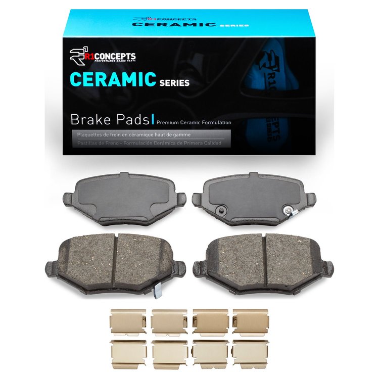Ceramic Brake Pads & Hardware Kit, 2009-2014 Fits Multiple Makes/Models, Position: Rear