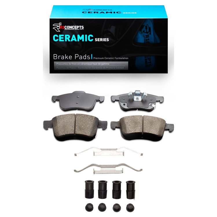 Ceramic Brake Pads & Hardware Kit, 2014-2019 Mopar, Position: Front
