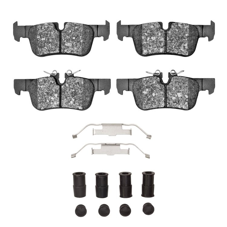 Ceramic Brake Pads & Hardware Kit, Fits Select Fits Multiple Makes/Models, Position: Rear