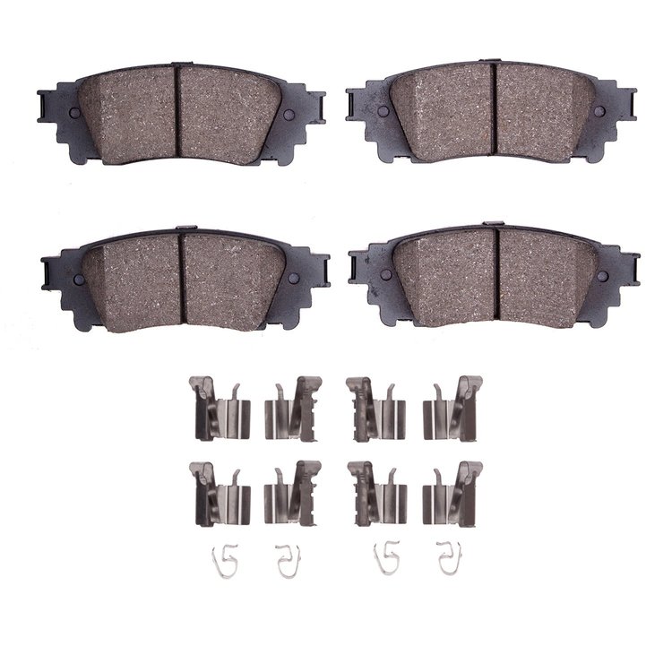 Ceramic Brake Pads & Hardware Kit, Fits Select Lexus/Toyota/Scion, Position: Rear