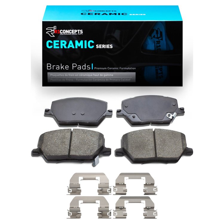 Ceramic Brake Pads & Hardware Kit, Fits Select Mopar, Position: Front