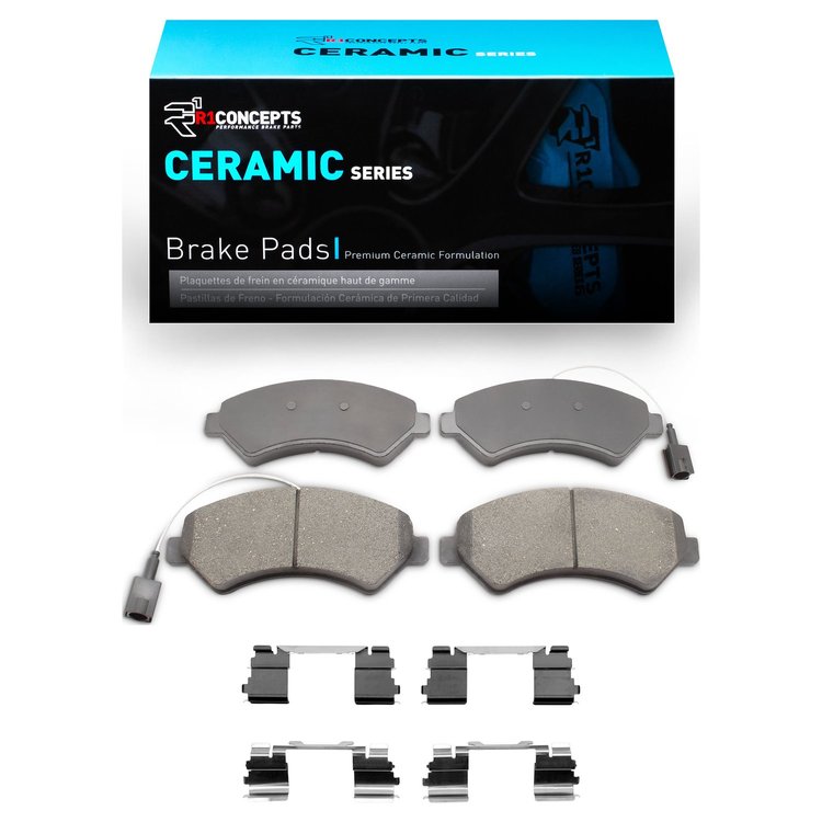 Ceramic Brake Pads & Hardware Kit, 2014-2021 Mopar, Position: Front