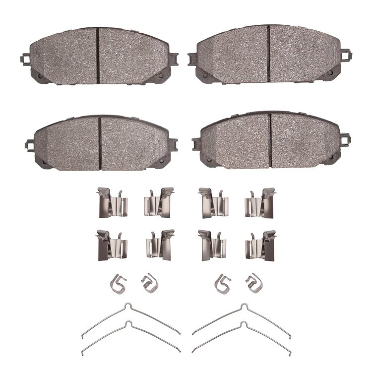 Ceramic Brake Pads & Hardware Kit, Fits Select Mopar, Position: Front