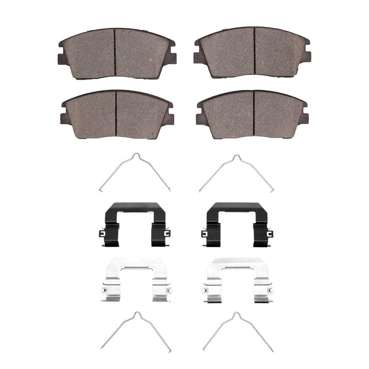 Ceramic Brake Pads & Hardware Kit, Fits Select Kia/Hyundai/Genesis, Position: Front
