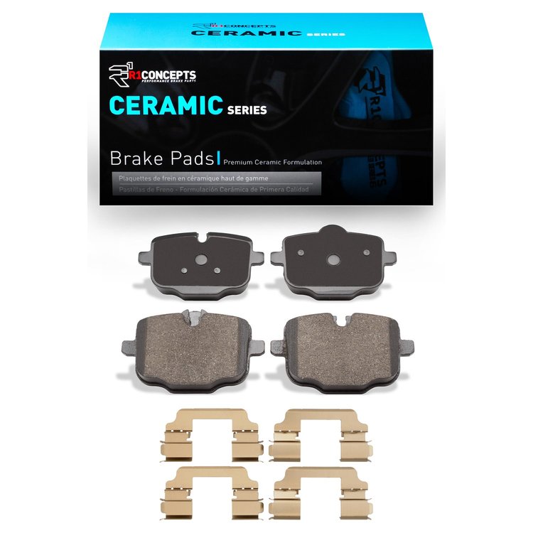 Ceramic Brake Pads & Hardware Kit, Fits Select BMW, Position: Rear