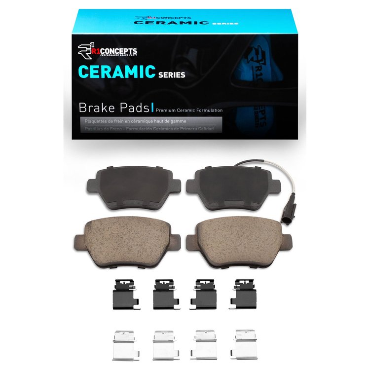 Ceramic Brake Pads & Hardware Kit, 2014-2016 Maserati, Position: Rear