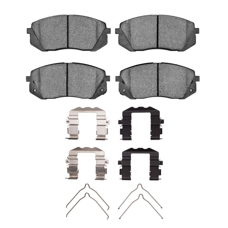 Ceramic Brake Pads & Hardware Kit, Fits Select Kia/Hyundai/Genesis, Position: Front