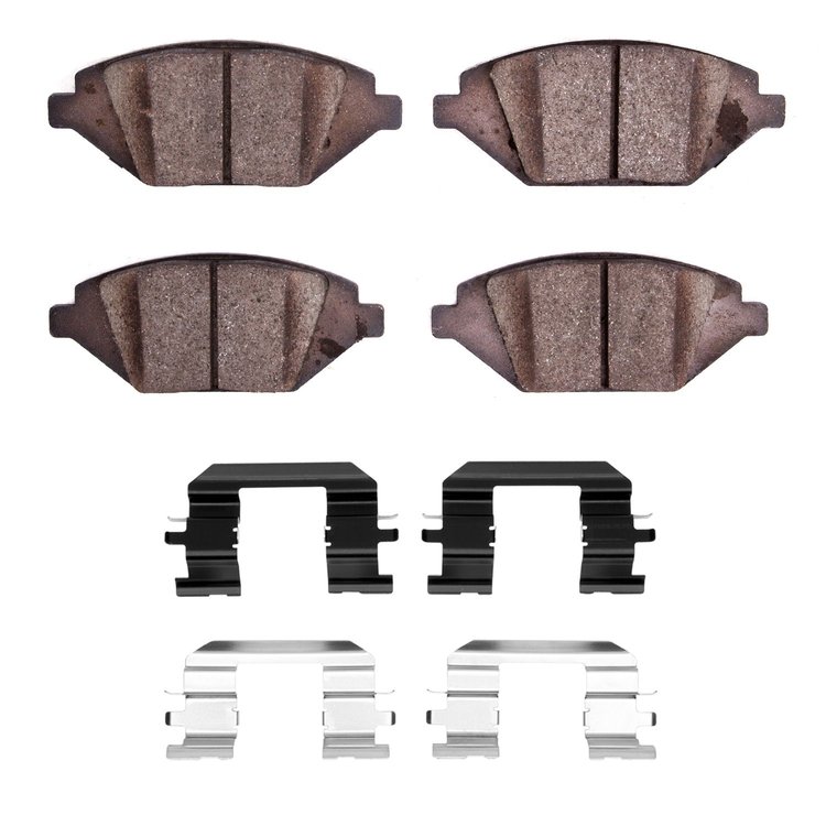 Ceramic Brake Pads & Hardware Kit, Fits Select GM, Position: Front
