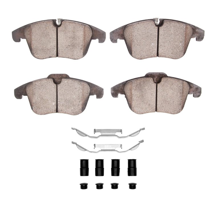 Ceramic Brake Pads & Hardware Kit, 2017-2019 Jaguar, Position: Front