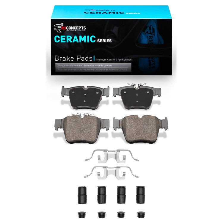 Ceramic Brake Pads & Hardware Kit, Fits Select Mercedes-Benz, Position: Rear