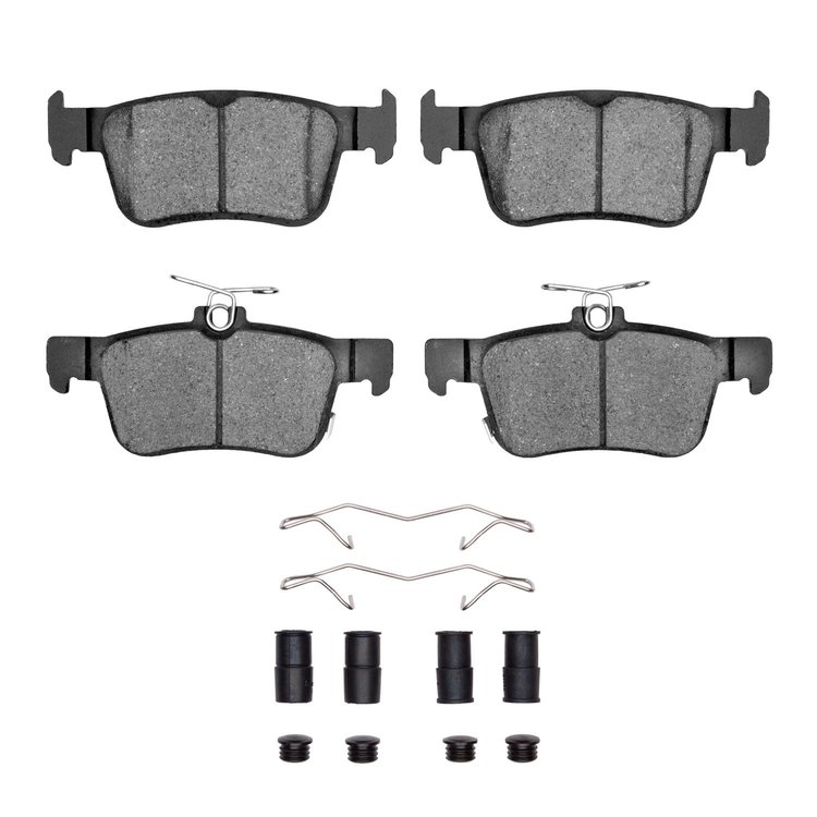 Ceramic Brake Pads & Hardware Kit, Fits Select Acura/Honda, Position: Rear