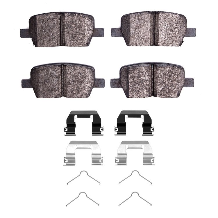 Ceramic Brake Pads & Hardware Kit, Fits Select GM, Position: Rear