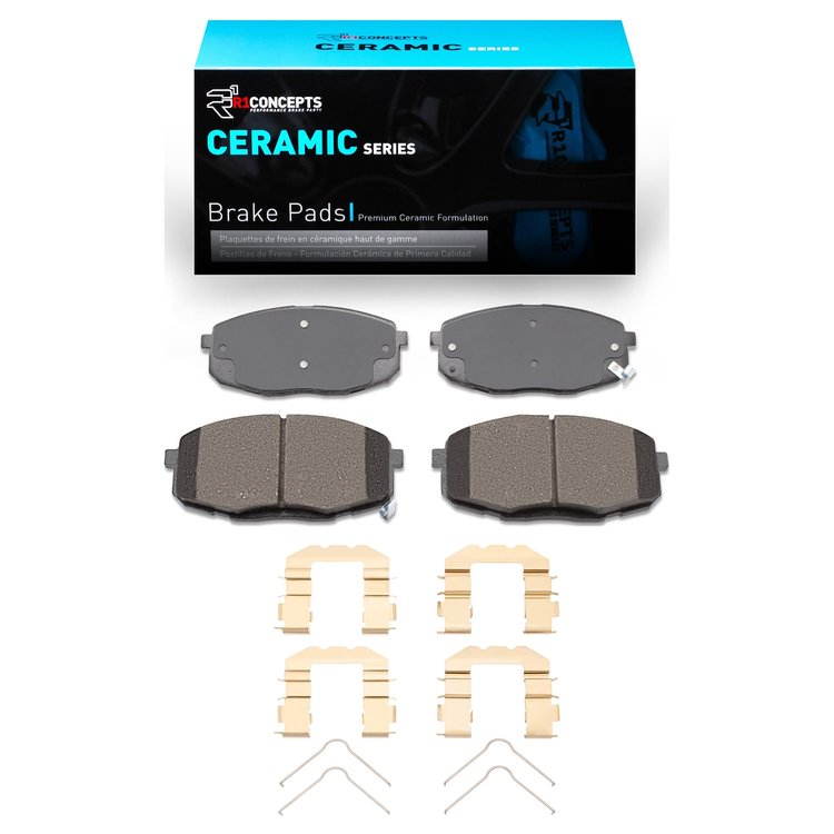Ceramic Brake Pads & Hardware Kit, 2009-2013 Kia/Hyundai/Genesis, Position: Front