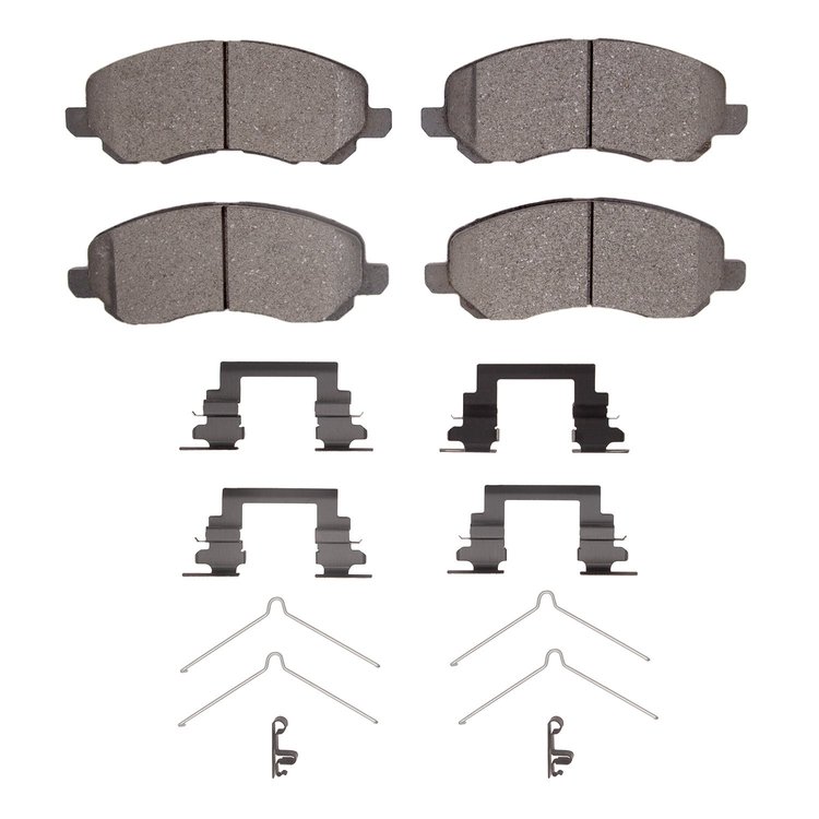 Ceramic Brake Pads & Hardware Kit, 2016-2017 Mopar, Position: Front