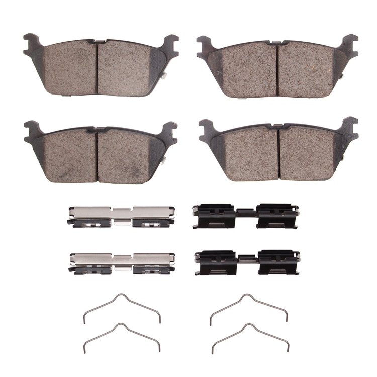 Ceramic Brake Pads & Hardware Kit, Fits Select Mopar, Position: Rear