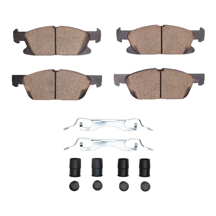 Ceramic Brake Pads & Hardware Kit, Fits Select Ford/Lincoln/Mercury/Mazda, Position: Front