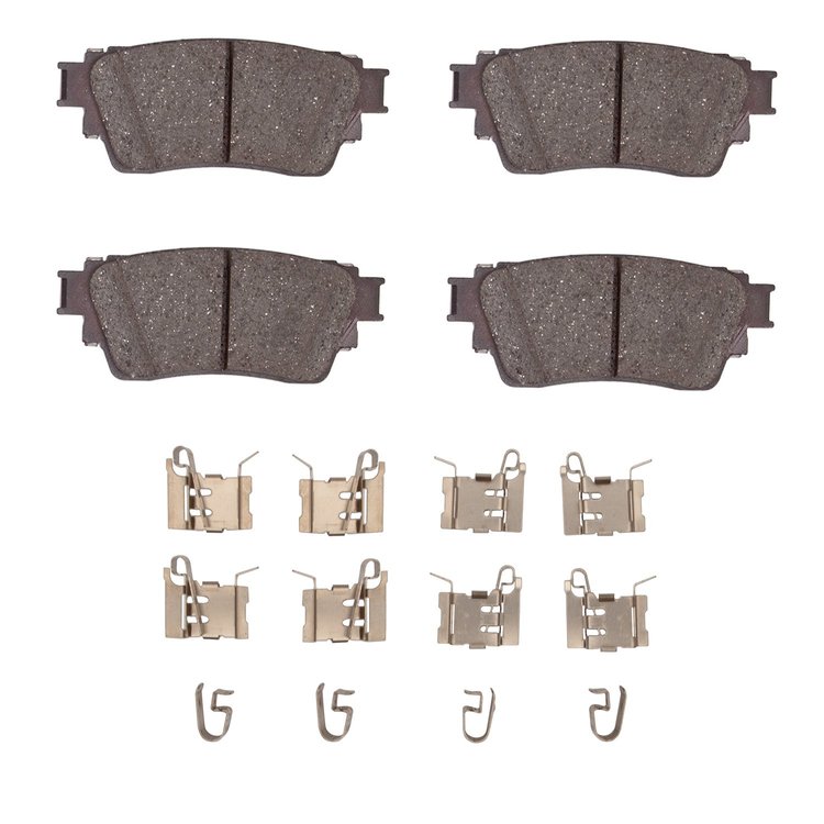 Ceramic Brake Pads & Hardware Kit, Fits Select Fits Multiple Makes/Models, Position: Rear