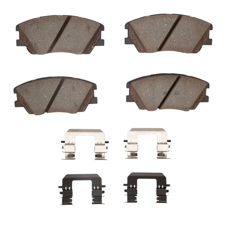 Ceramic Brake Pads & Hardware Kit, Fits Select Kia/Hyundai/Genesis, Position: Front