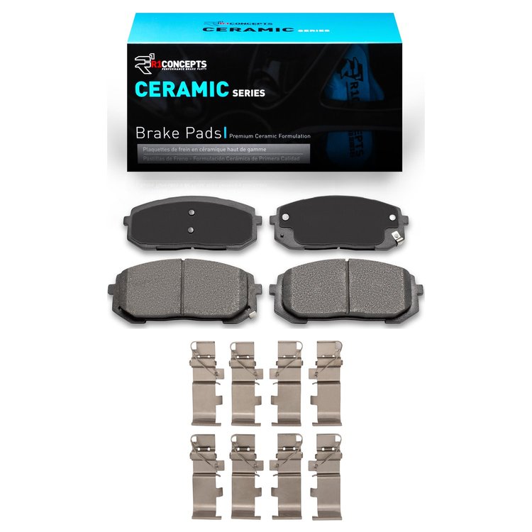 Ceramic Brake Pads & Hardware Kit, Fits Select Kia/Hyundai/Genesis, Position: Front