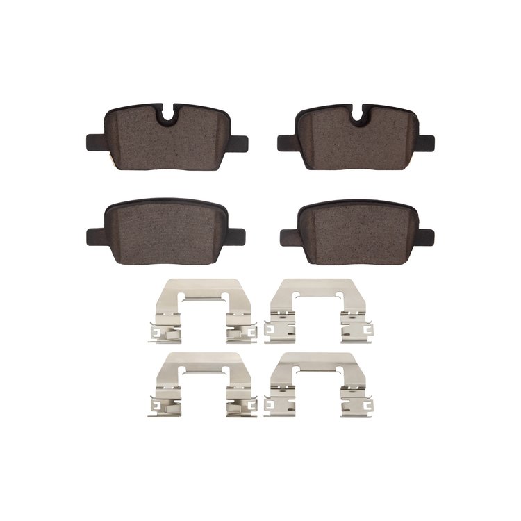 Ceramic Brake Pads & Hardware Kit, Fits Select GM, Position: Rear