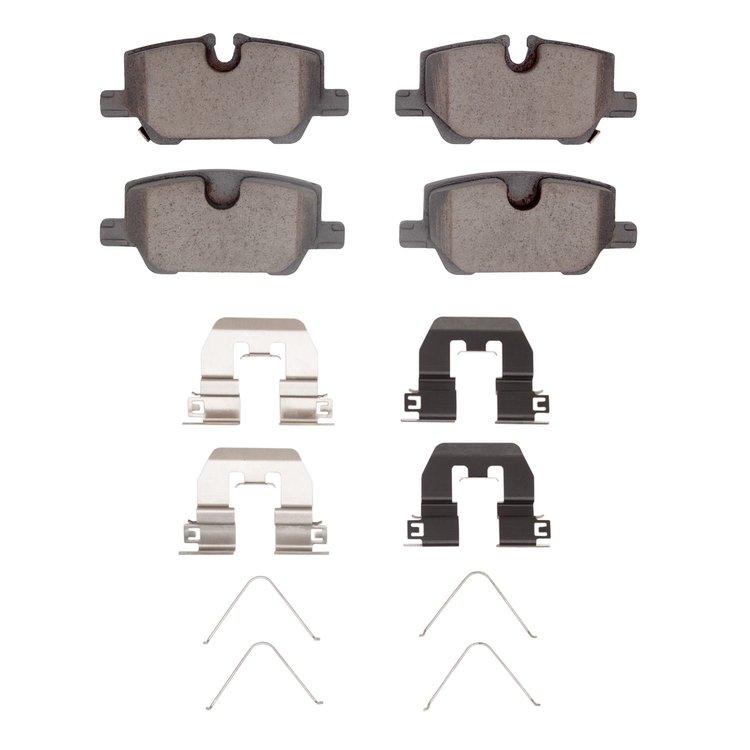 Ceramic Brake Pads & Hardware Kit, Fits Select GM, Position: Rear