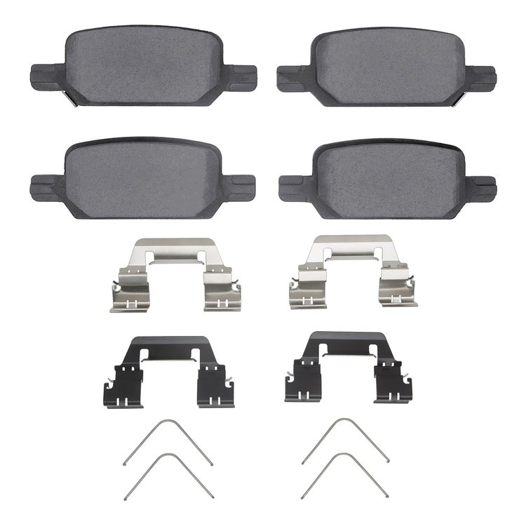 Ceramic Brake Pads & Hardware Kit, Fits Select GM, Position: Rear