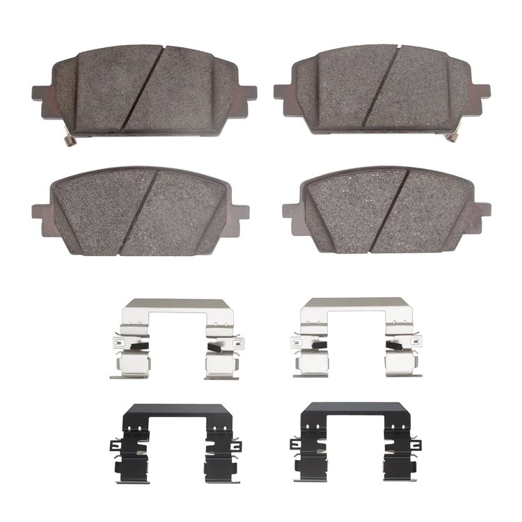 Ceramic Brake Pads & Hardware Kit, Fits Select Kia/Hyundai/Genesis, Position: Front