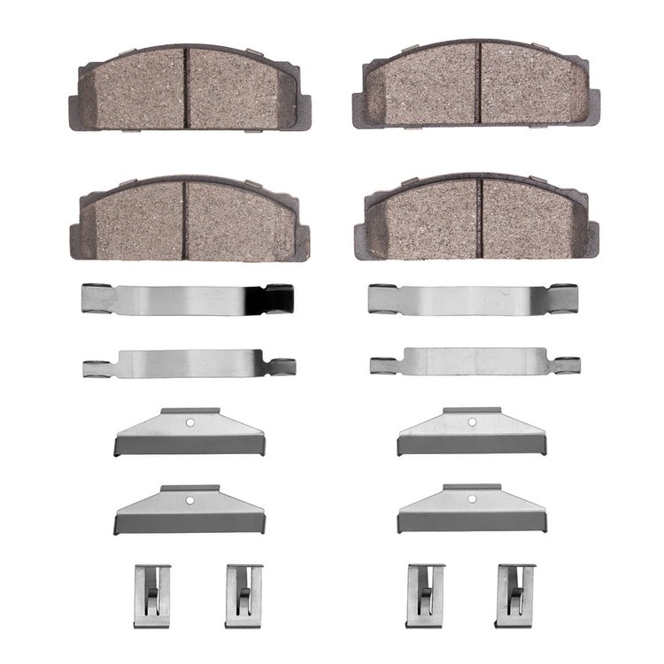 Semi-Metallic Brake Pads & Hardware Kit, 1970-1974 Lexus/Toyota/Scion, Position: Front