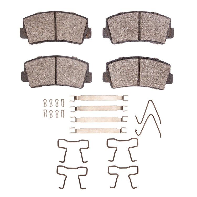 Semi-Metallic Brake Pads & Hardware Kit, 1970-1984 Ford/Lincoln/Mercury/Mazda, Position: Front