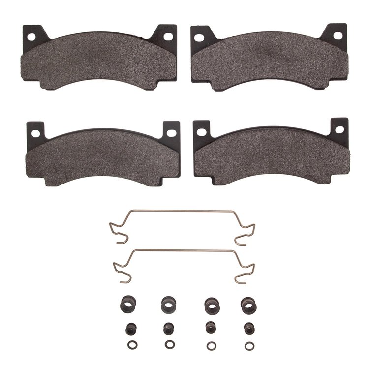 Semi-Metallic Brake Pads & Hardware Kit, 1973-1978 Mopar, Position: Front