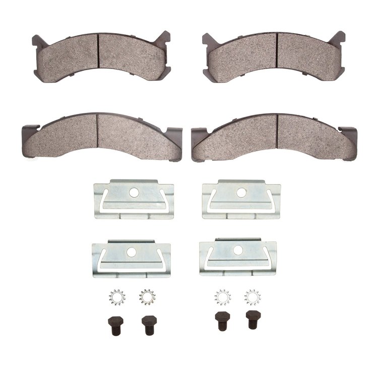 Semi-Metallic Brake Pads & Hardware Kit, 1973-1979 Mopar, Position: Front