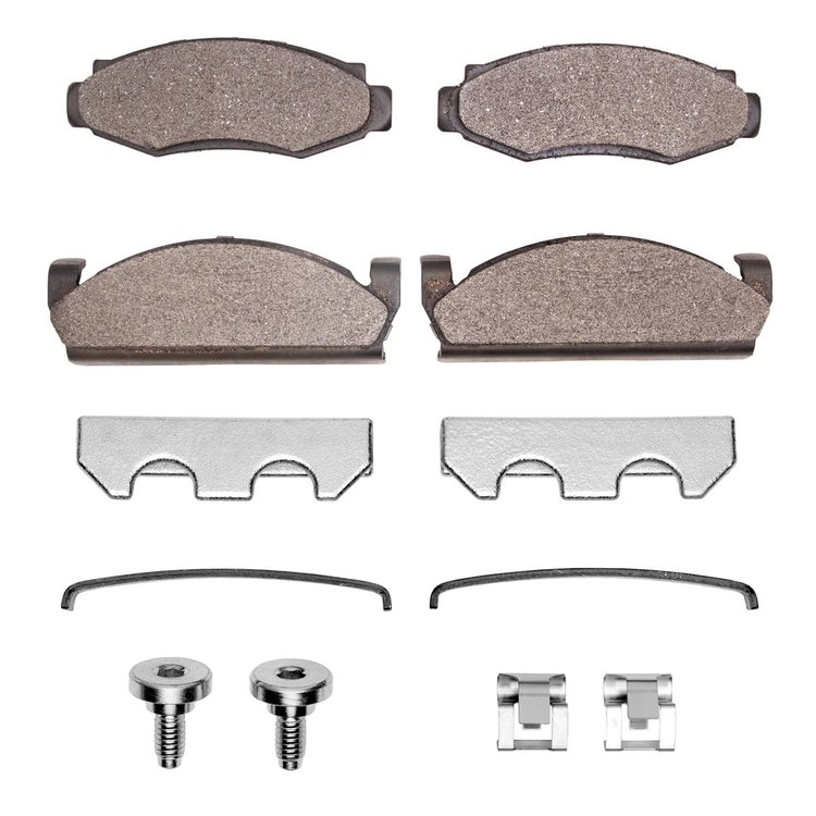 Semi-Metallic Brake Pads & Hardware Kit, 1974-1983 Fits Multiple Makes/Models, Position: Front