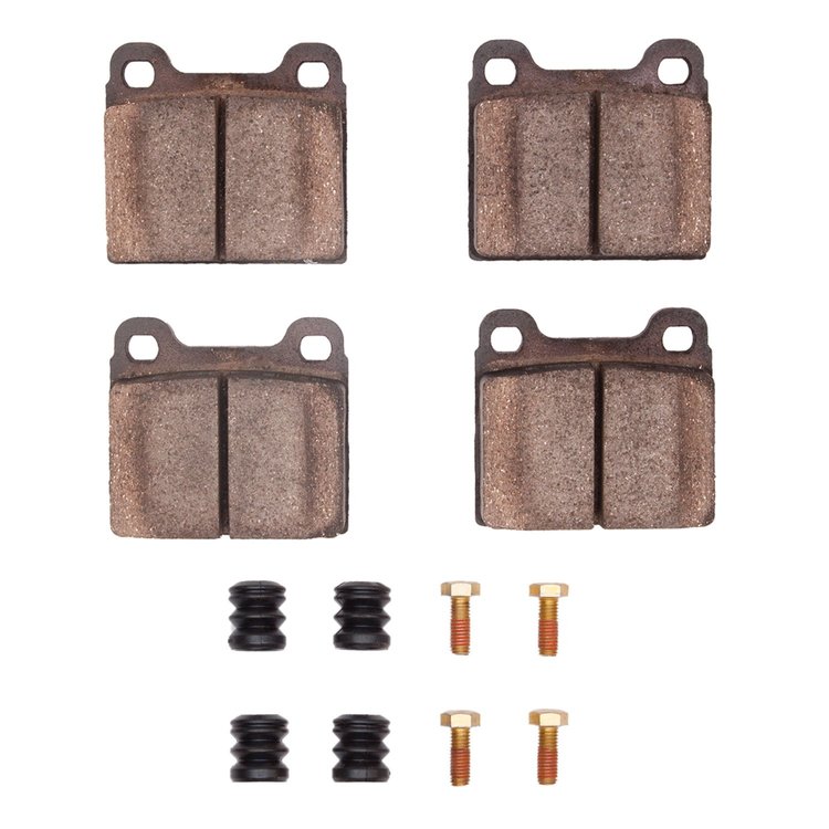 Semi-Metallic Brake Pads & Hardware Kit, 1977-1977 Audi/Porsche/Volkswagen, Position: Front