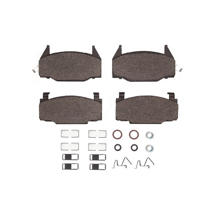 Semi-Metallic Brake Pads & Hardware Kit, 1976-1979 GM, Position: Front