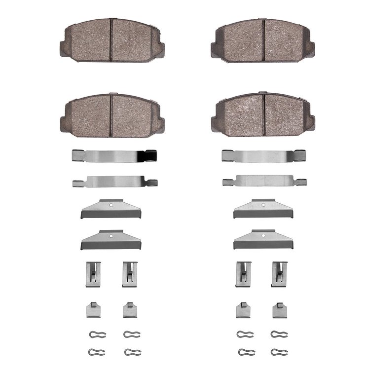 Semi-Metallic Brake Pads & Hardware Kit, 1970-1975 Lexus/Toyota/Scion, Position: Front