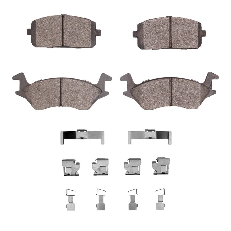 Semi-Metallic Brake Pads & Hardware Kit, 1980-1984 Lexus/Toyota/Scion, Position: Front