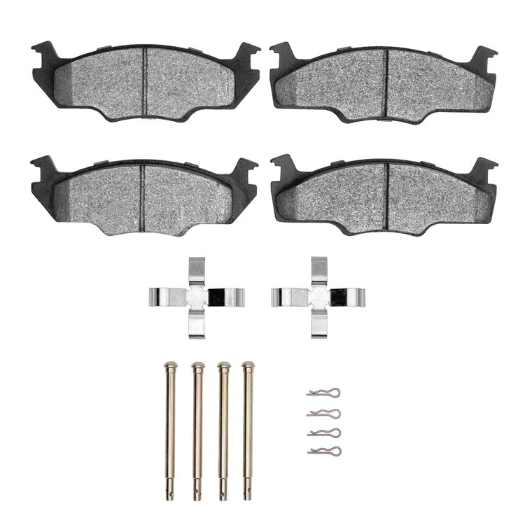 Semi-Metallic Brake Pads & Hardware Kit, 1980-1984 Audi/Porsche/Volkswagen, Position: Front