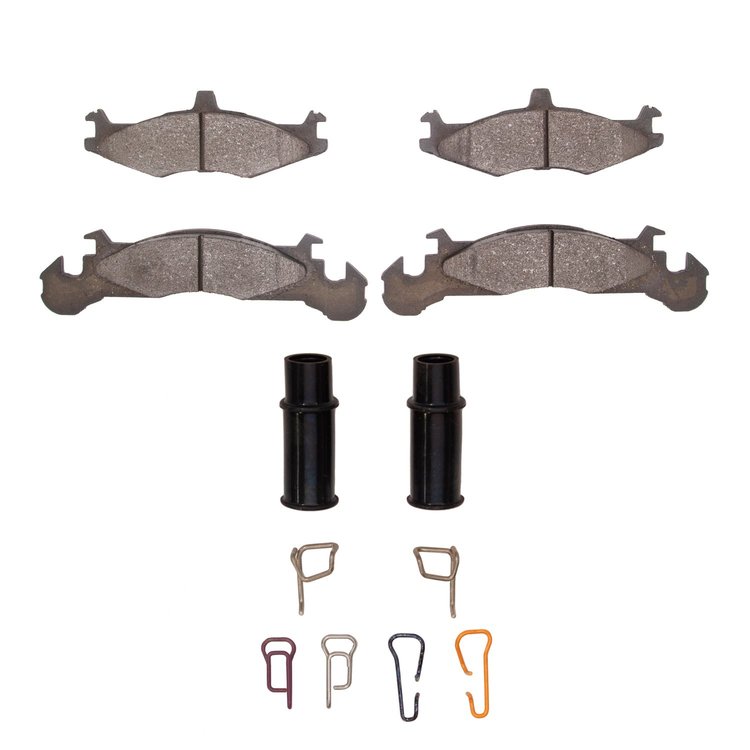 Semi-Metallic Brake Pads & Hardware Kit, 1983-1990 Mopar, Position: Front