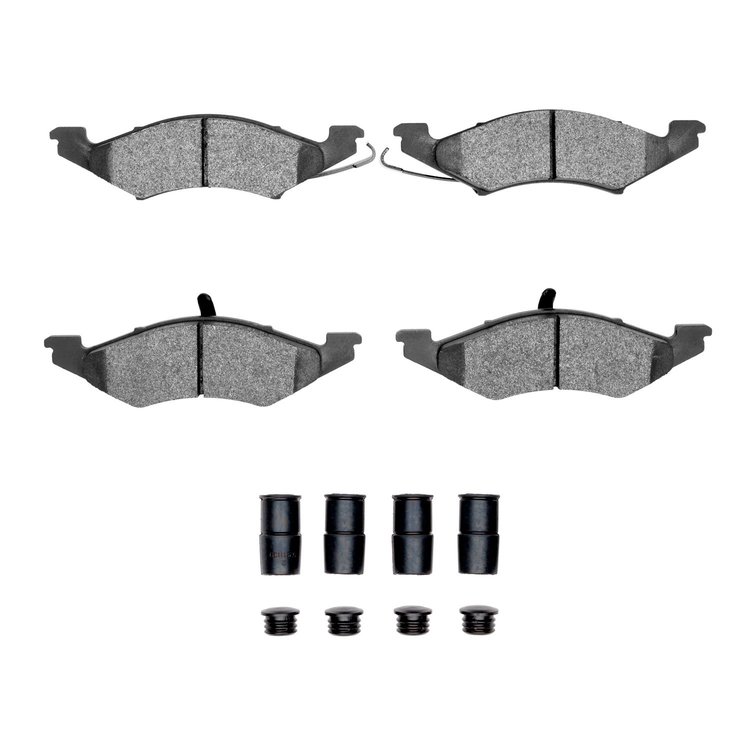 Semi-Metallic Brake Pads & Hardware Kit, 1983-1994 Ford/Lincoln/Mercury/Mazda, Position: Front